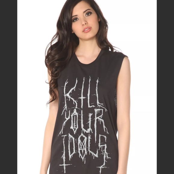 24HRS Lip Service KILL YOUR IDOLS Unisex Sleeveless Tank Top NWT XS - Picture 4 of 5